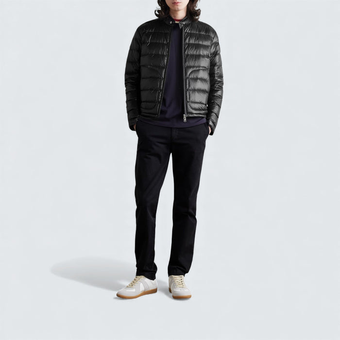 Moncler Acorus Logo-Appliquéd Quilted Glossed-Shell Down Jacket