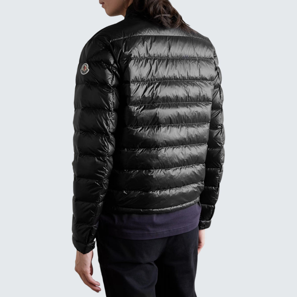 Moncler Acorus Logo-Appliquéd Quilted Glossed-Shell Down Jacket