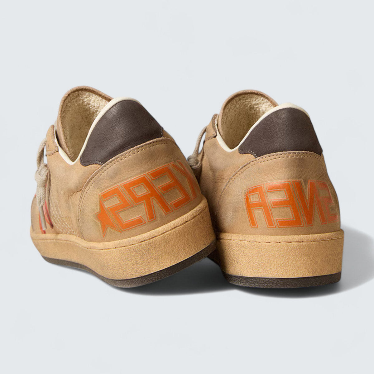 Golden Goose Ball Star 'Beige Nubuck with Croc-Print Leather Star and Nubuck Heel Tab'