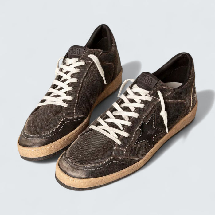 Golden Goose Ball Star 'Black Denim with Black Leather Star and Inserts'