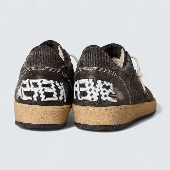 Golden Goose Ball Star 'Black Denim with Black Leather Star and Inserts'