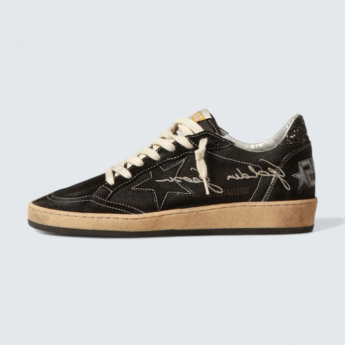 Golden Goose Ball Star 'Black Mesh with Black Suede Star'