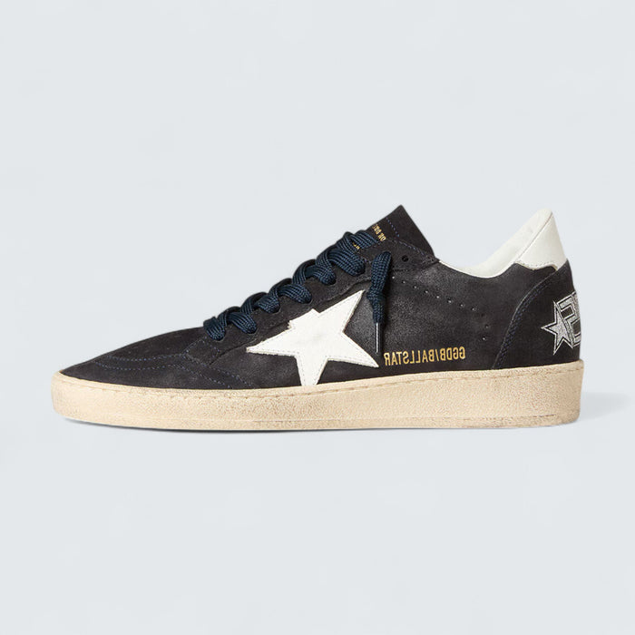 Golden Goose Ball Star 'Dark Blue Suede with White Leather Star and Heel Tab'
