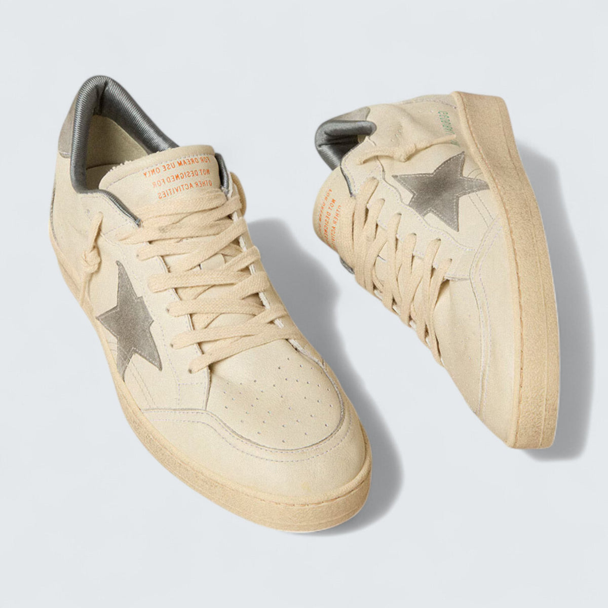 Golden Goose Ball Star 'Off-White Nappa Leather with Gray Suede Star and Heel Tab'