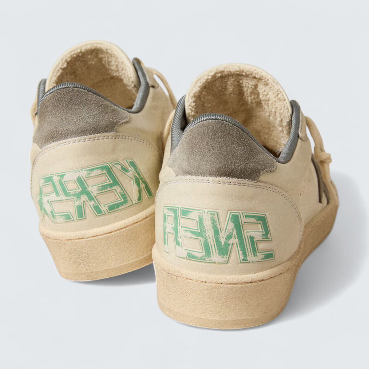 Golden Goose Ball Star 'Off-White Nappa Leather with Gray Suede Star and Heel Tab'