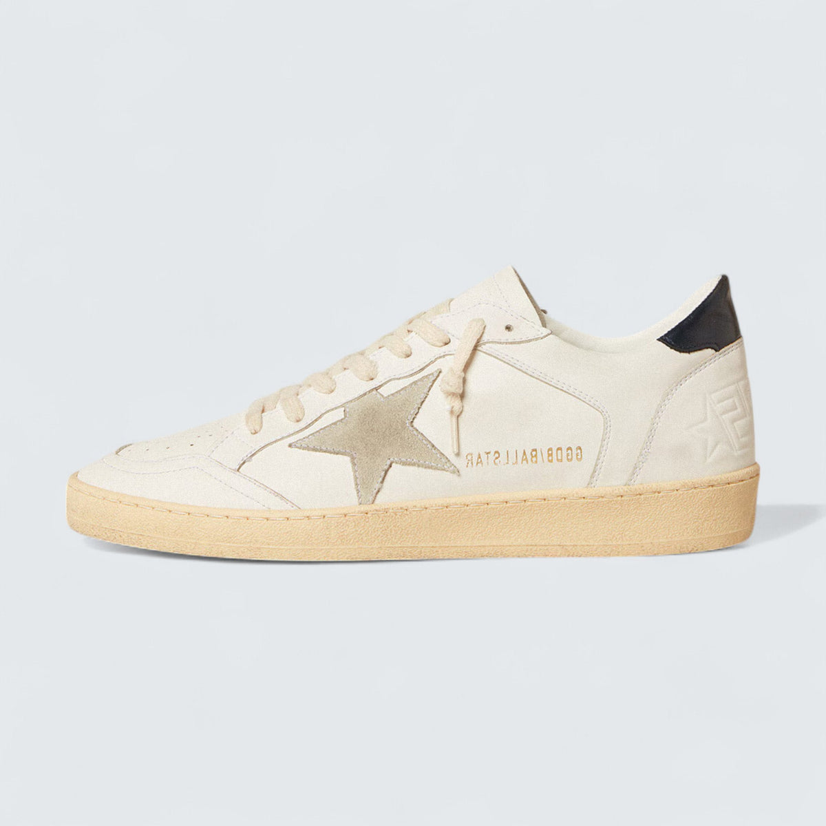 Golden Goose Ball Star 'White Leather with Ice-Gray Suede Star and Midnight-Blue Glossy Leather Heel Tab'