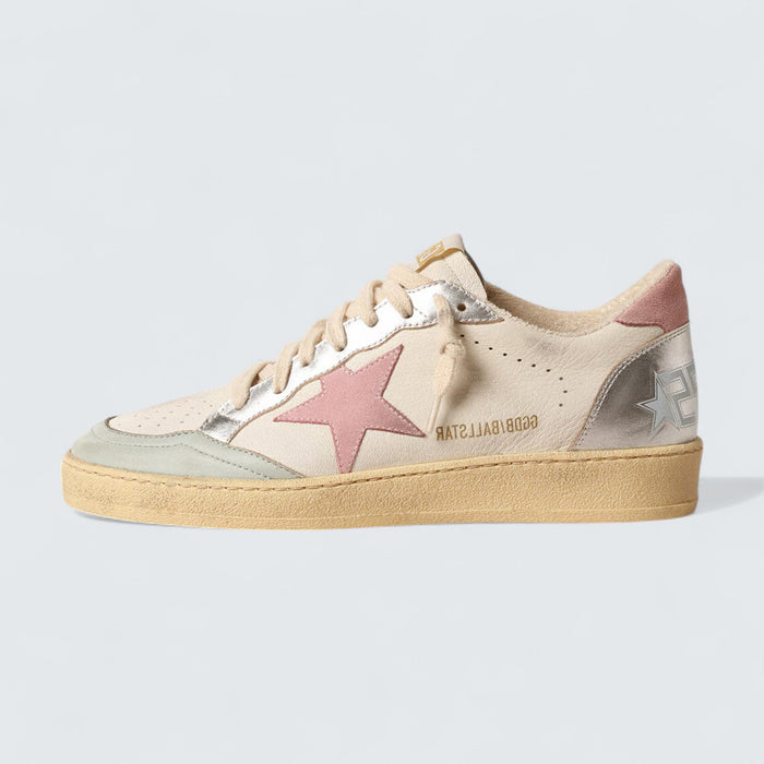 Golden Goose Ball Star LTD 'Nappa with Pink Suede Star and Metallic Leather Inserts'