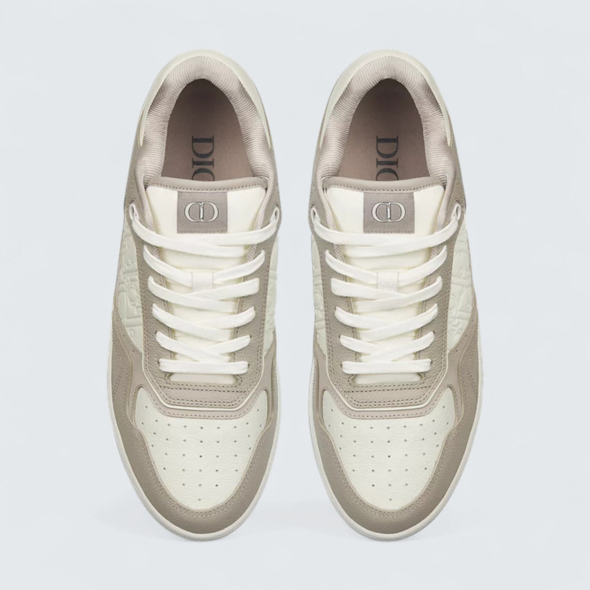 B27 Uptown Low-Top Sneaker 'Beige and White Grained Calfskin with White Dior Gravity Leather'