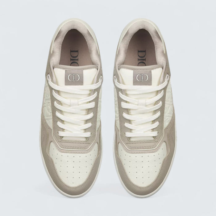 B27 Uptown Low-Top Sneaker 'Beige and White Grained Calfskin with White Dior Gravity Leather'
