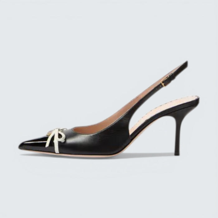 Valentino Bepointy Slingback Pump In Patent Leather And Kidskin 80Mm