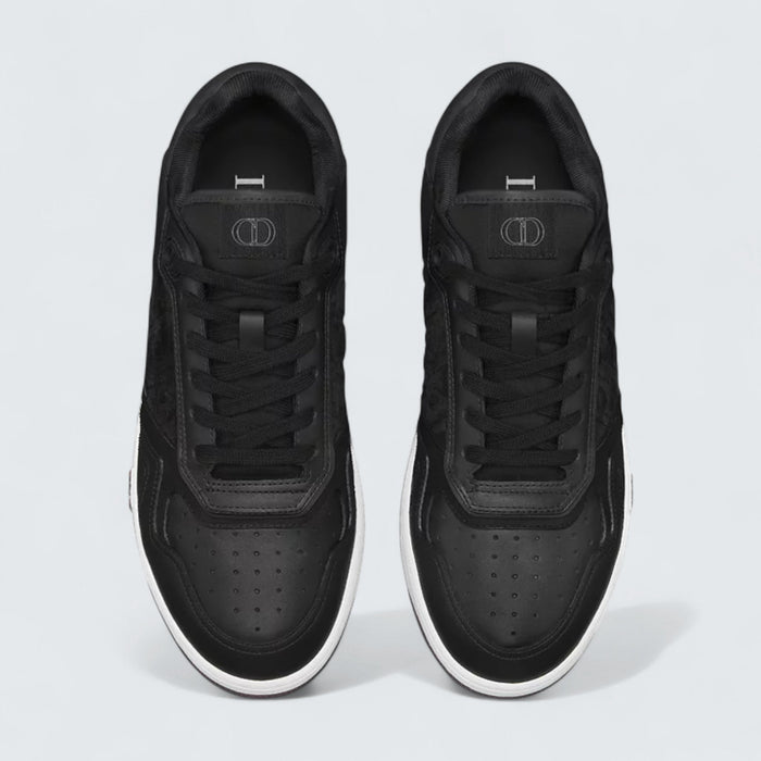 B27 Uptown Low-Top Sneaker 'Black Smooth Calfskin and Black Dior Oblique-Embossed Suede'