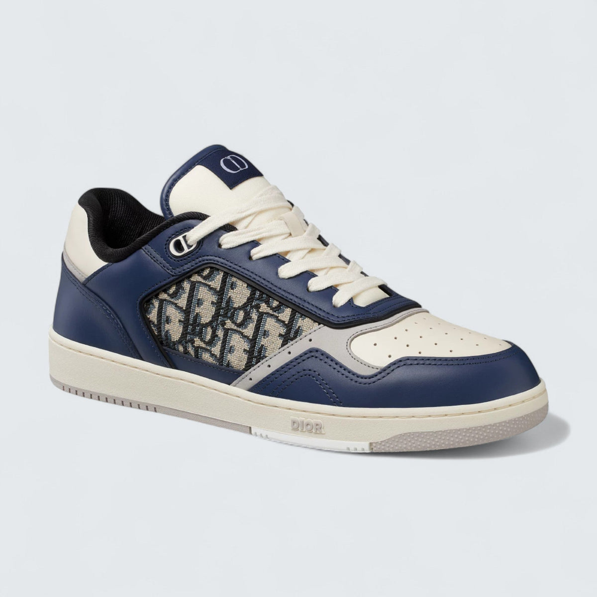 B27 Uptown Low-Top Sneaker 'Blue, Cream and Dior Gray Smooth Calfskin with Beige and Black Dior Oblique Jacquard'