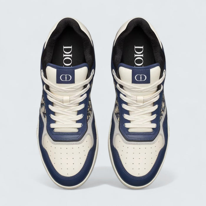 B27 Uptown Low-Top Sneaker 'Blue, Cream and Dior Gray Smooth Calfskin with Beige and Black Dior Oblique Jacquard'