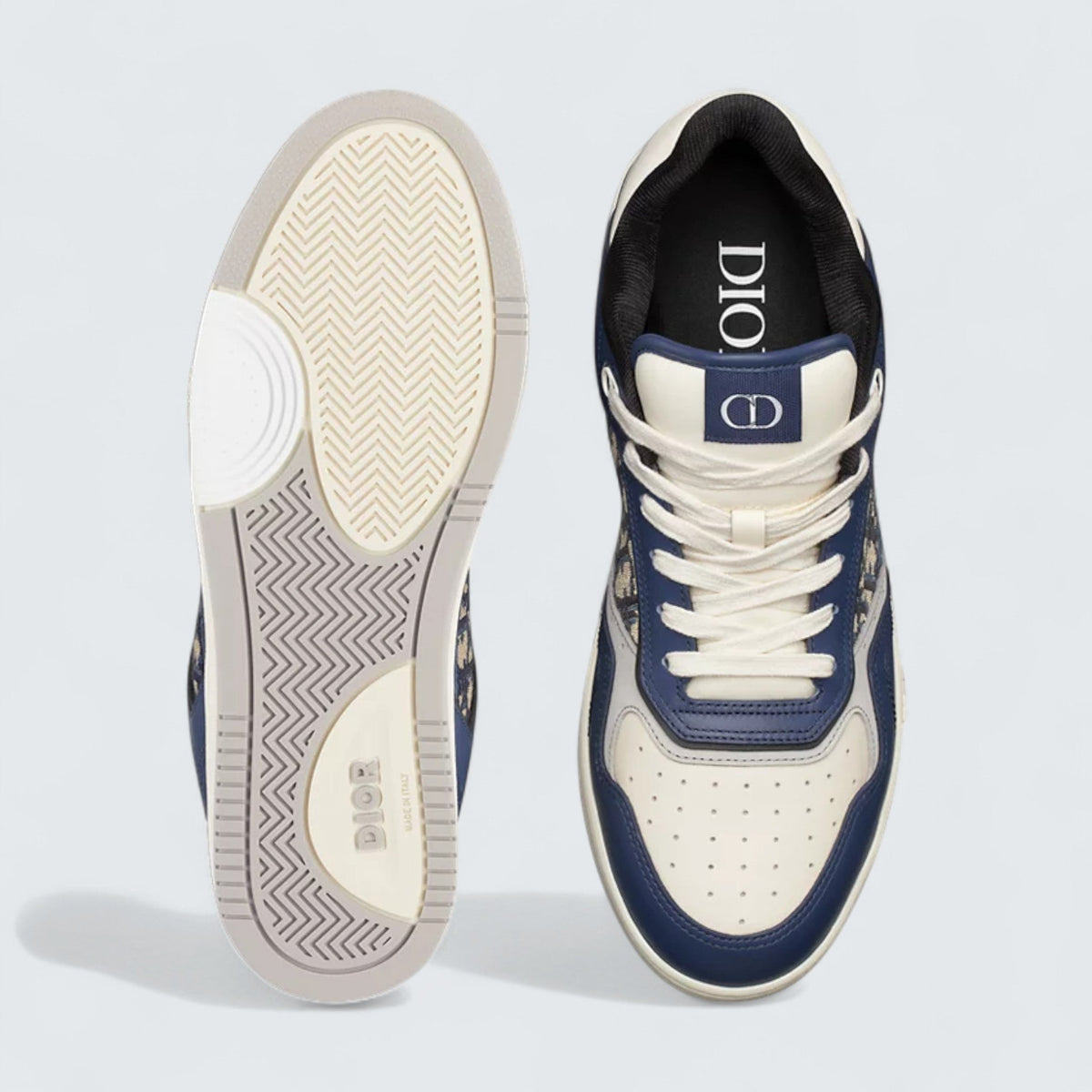 B27 Uptown Low-Top Sneaker 'Blue, Cream and Dior Gray Smooth Calfskin with Beige and Black Dior Oblique Jacquard'