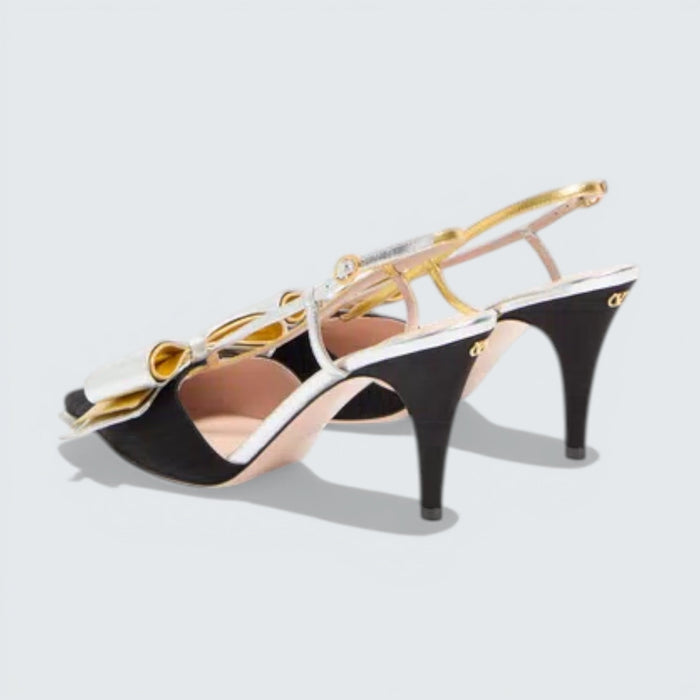 Valentino Bowow Slingback Pumps In Moirè Fabric 85Mm