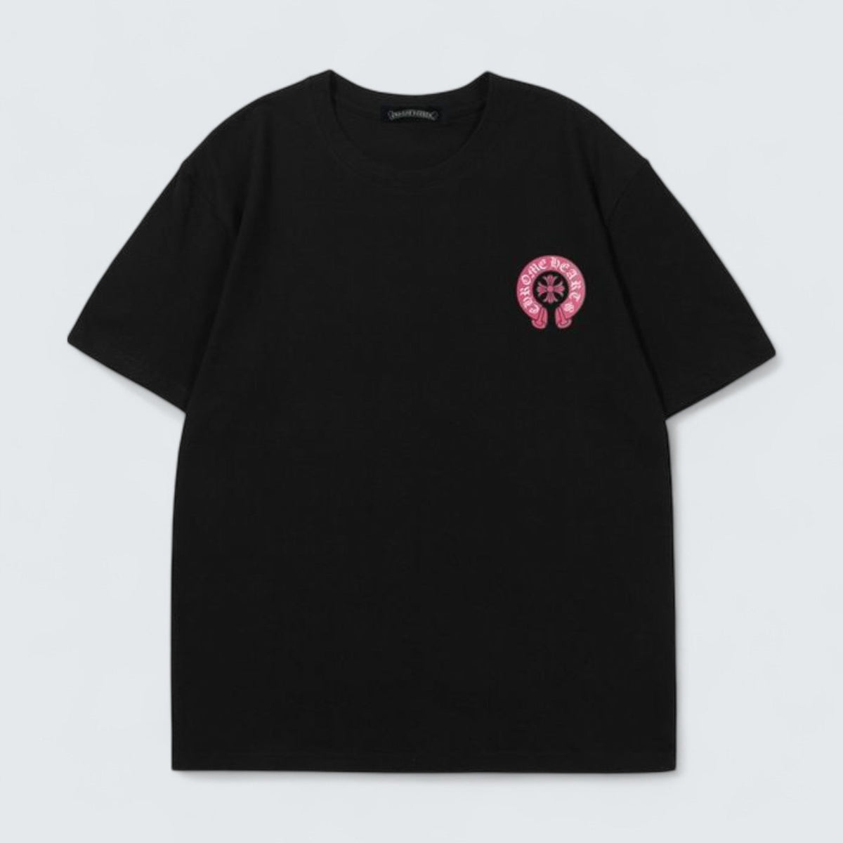 Chrome Hearts Tee with Pink Horseshoe Logo