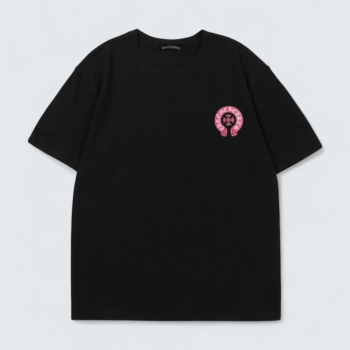 Chrome Hearts Tee with Pink Horseshoe Logo