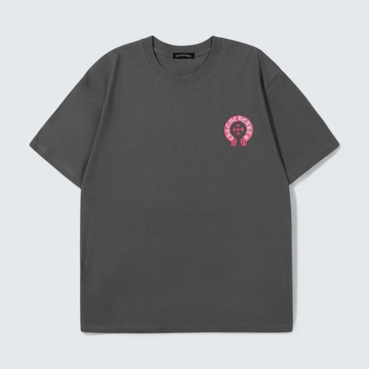Chrome Hearts Tee with Pink Horseshoe Logo