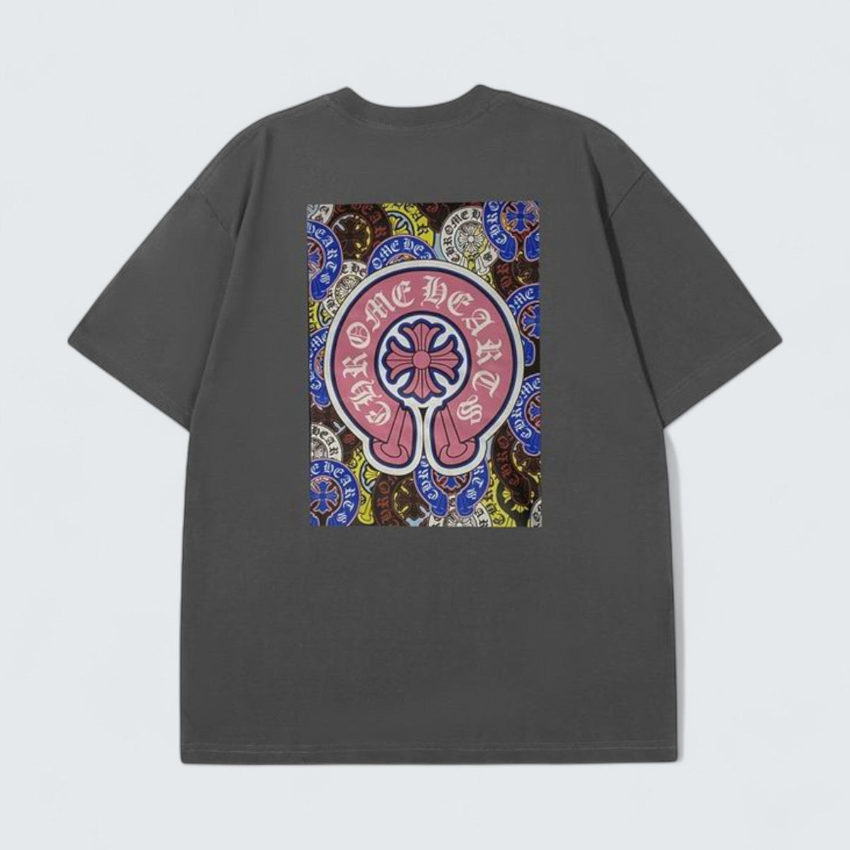 Chrome Hearts Tee with Pink Horseshoe Logo