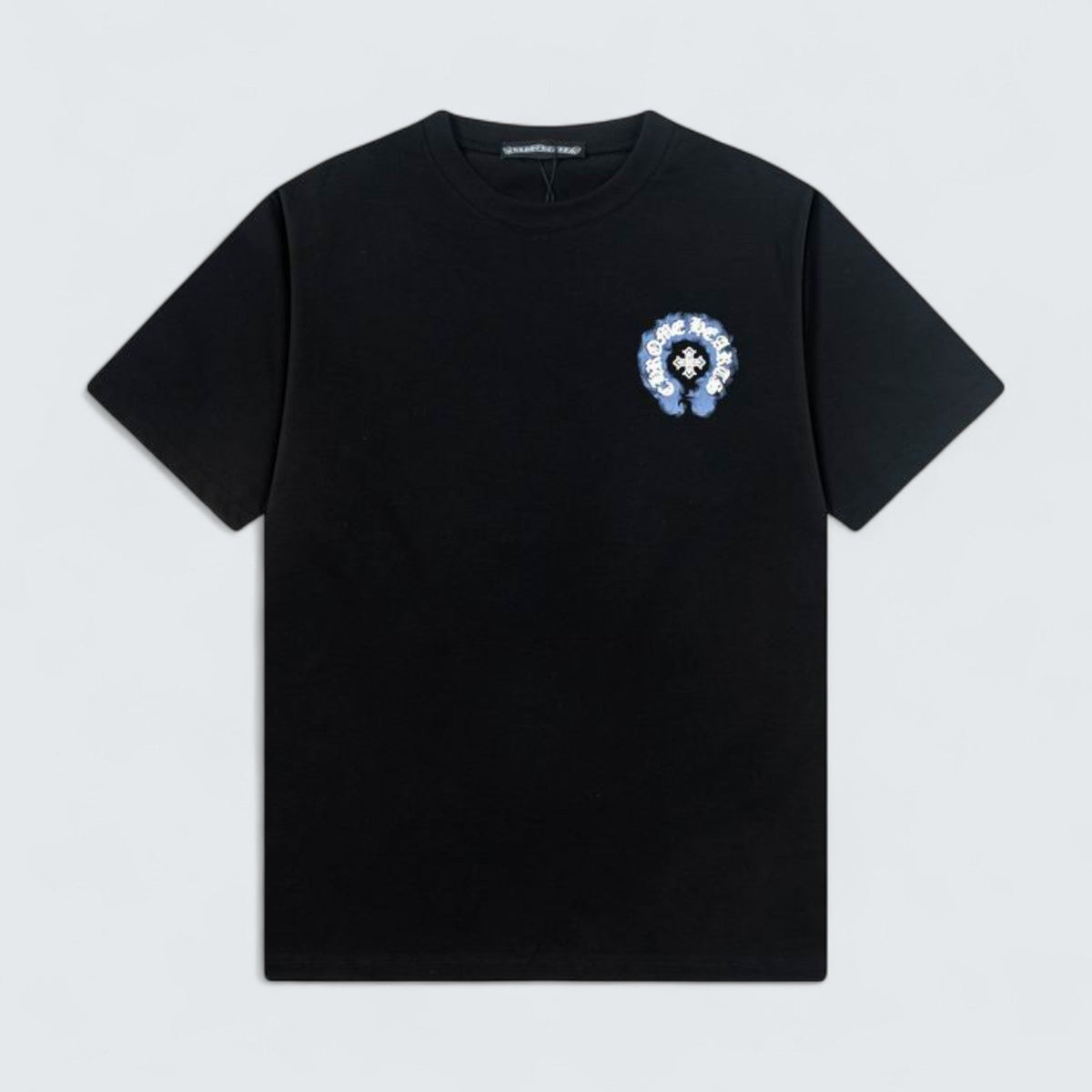 Chrome Hearts Blue Flame Horseshoe T-Shirt