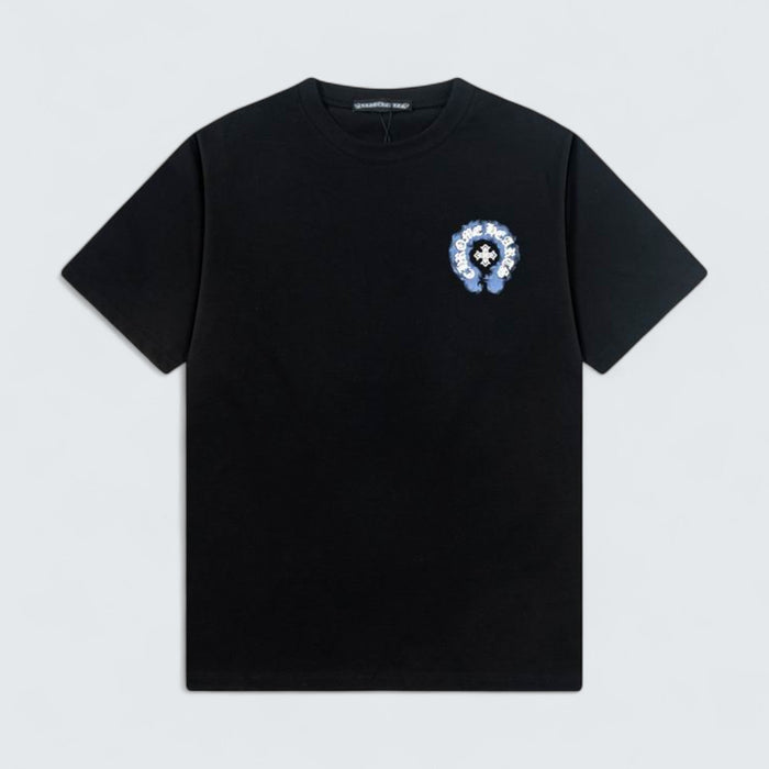 Chrome Hearts Blue Flame Horseshoe T-Shirt