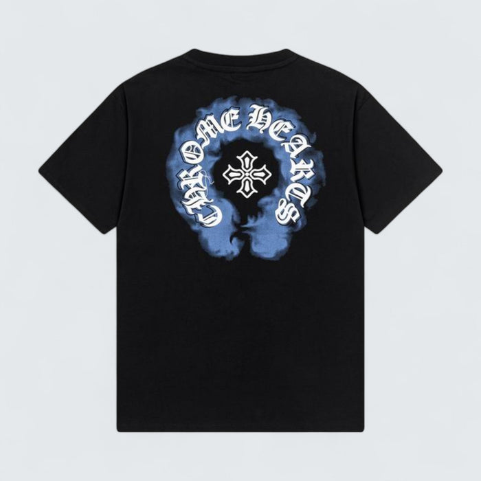 Chrome Hearts Blue Flame Horseshoe T-Shirt