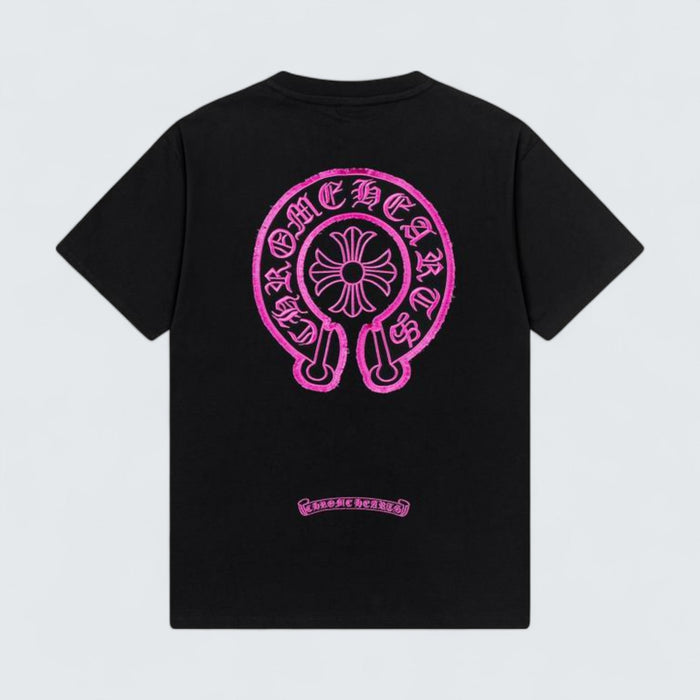 Chrome Hearts Pink Gothic Horseshoe T-Shirt