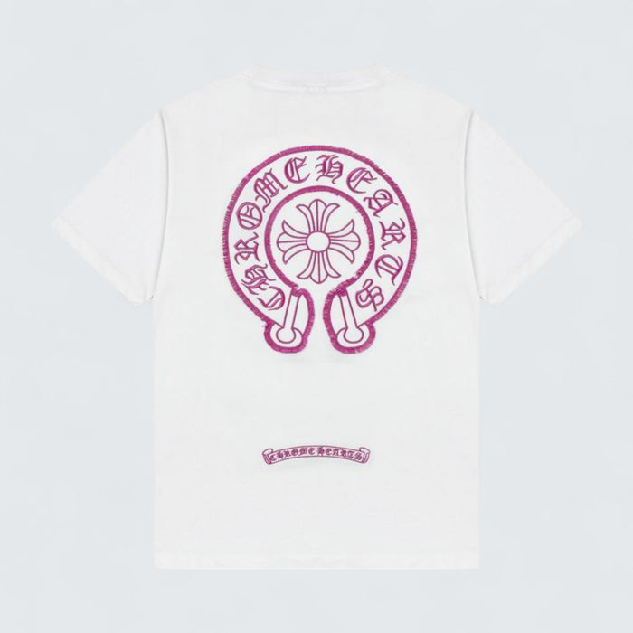 Chrome Hearts Pink Gothic Horseshoe T-Shirt