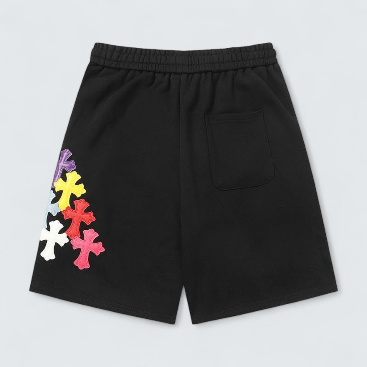 Chrome Hearts Multicolor Cross Patch Shorts