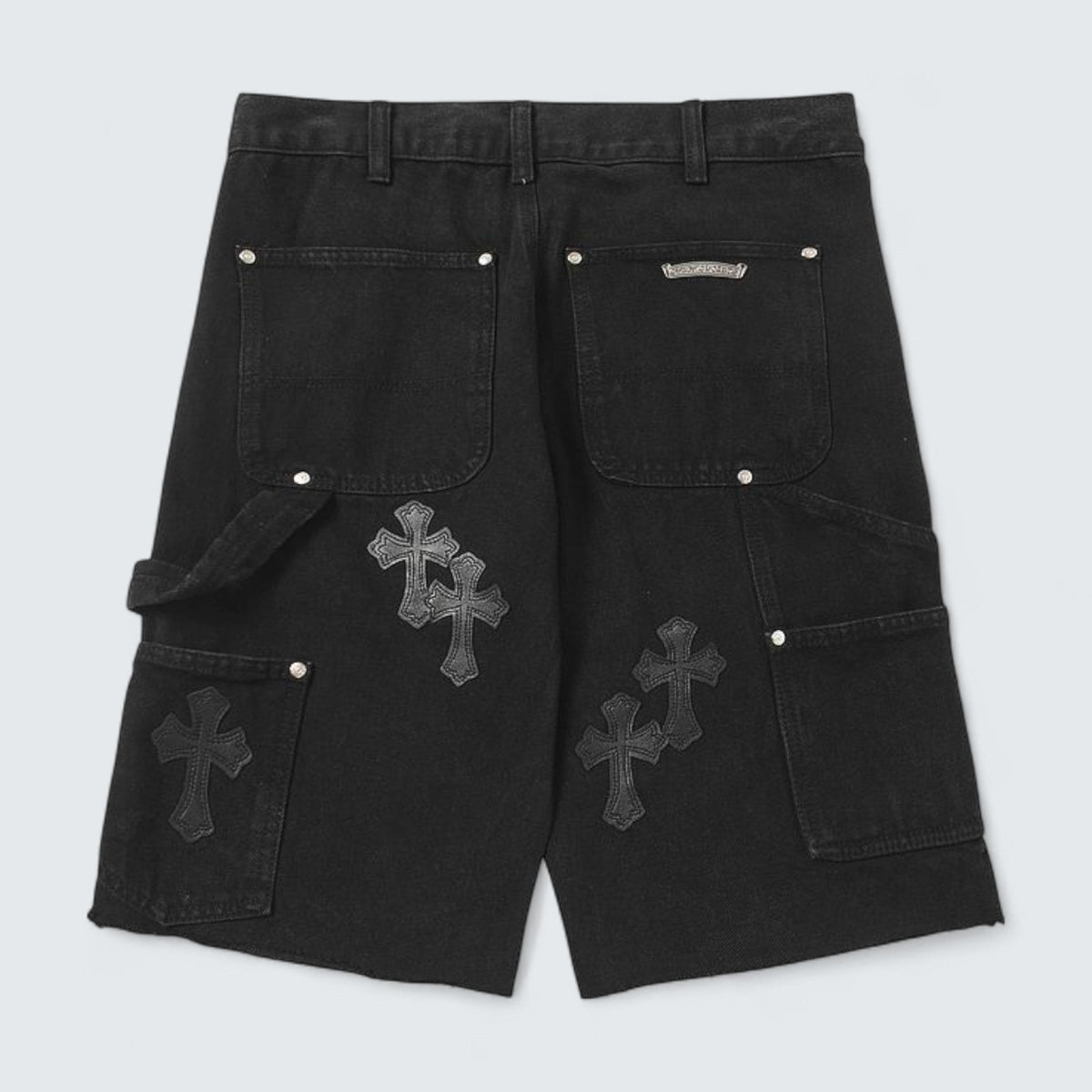 Chrome Hearts Tonal Cross Patch Denim Shorts