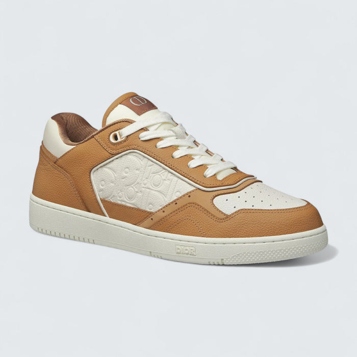 B27 Uptown Low-Top Sneaker 'Cognac and White Grained Calfskin with White Dior Gravity Leather'