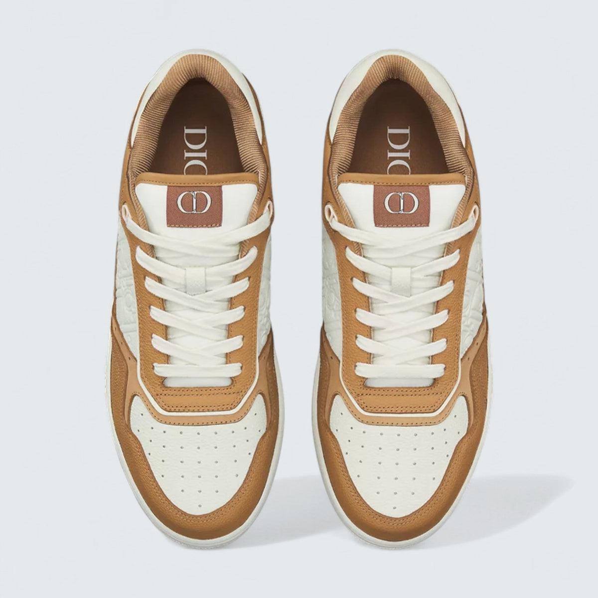 B27 Uptown Low-Top Sneaker 'Cognac and White Grained Calfskin with White Dior Gravity Leather'