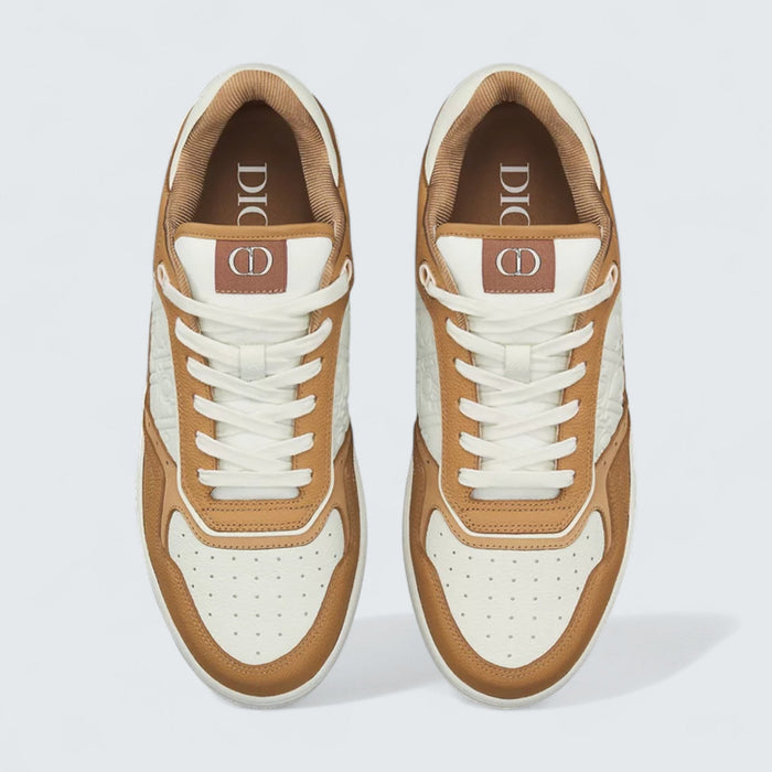 B27 Uptown Low-Top Sneaker 'Cognac and White Grained Calfskin with White Dior Gravity Leather'
