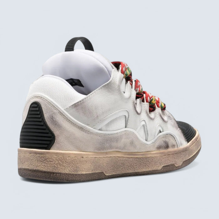 Lanvin Leather Curb Sneakers 'White Ivory'