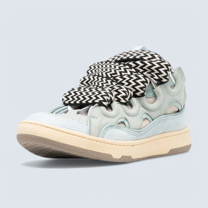 Lanvin Leather Curb Sneakers 'Light Blue'