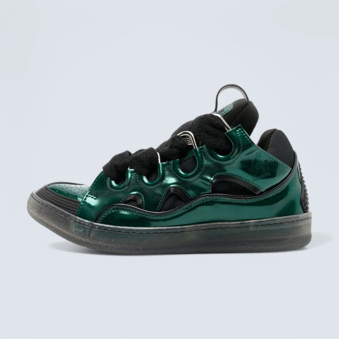Lanvin Curb Lace-Up Sneakers 'Metallic Green'