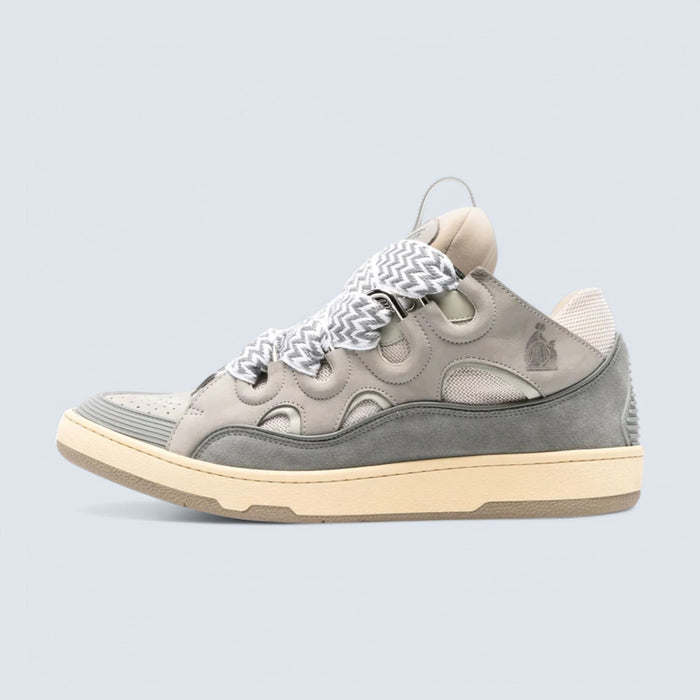 Lanvin Leather Curb Sneakers 'Light Grey'