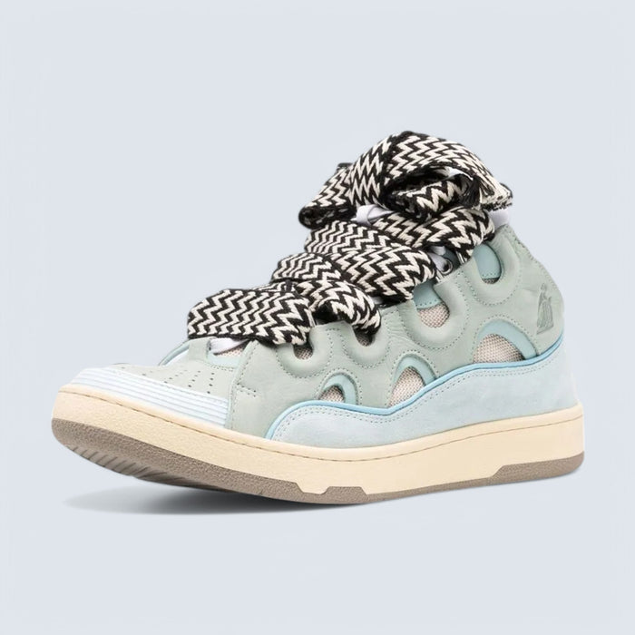 Lanvin Leather Curb Sneakers 'Light Blue/Light Green'