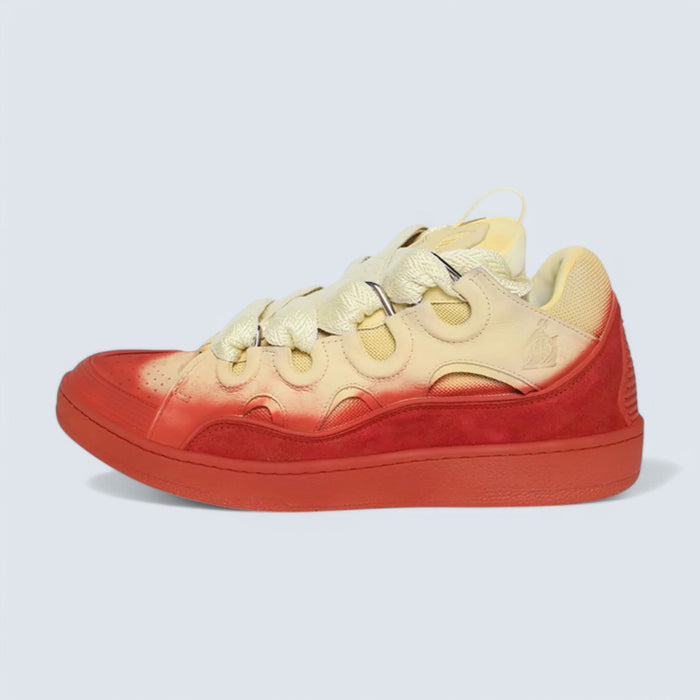 Lanvin Curb Radiant Spray-Effect Sneakers 'Yellow/Red'