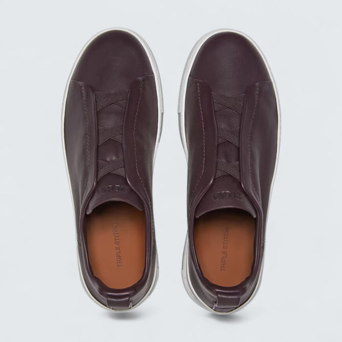 Zegna Dark Purple Triple Stitch™ SECONDSKIN Sneakers
