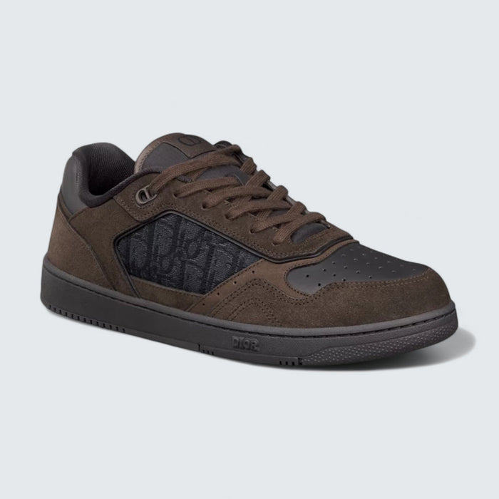 B27 Uptown Low-Top Sneaker 'Deep Brown Suede, Black Smooth Calfskin and Black Dior Oblique Jacquard'