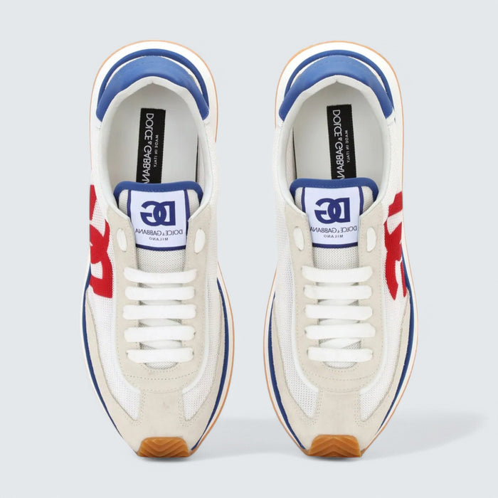 Dolce & Gabbana D&G Cushion Mixed-Material Sneakers 'White/Red/Blue'