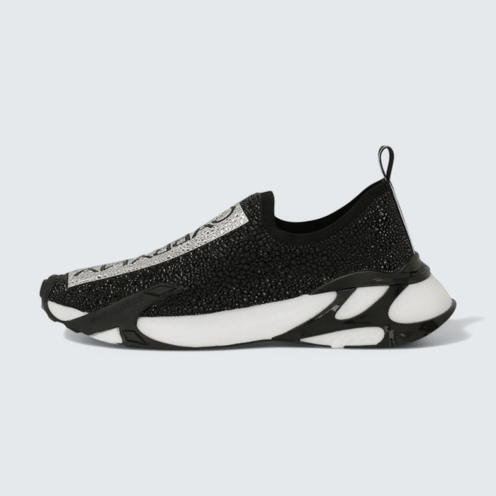 Dolce & Gabbana D&G Fast Rhinestone-Embellished Sneakers 'Black/White'