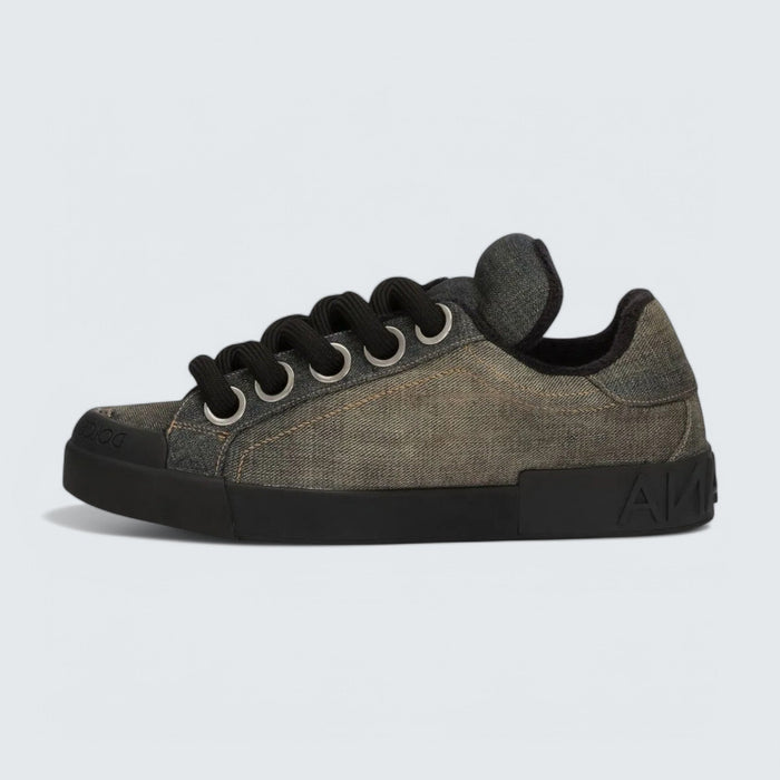 Dolce & Gabbana D&G Denim Lace-Up Sneakers 'Faded Black'