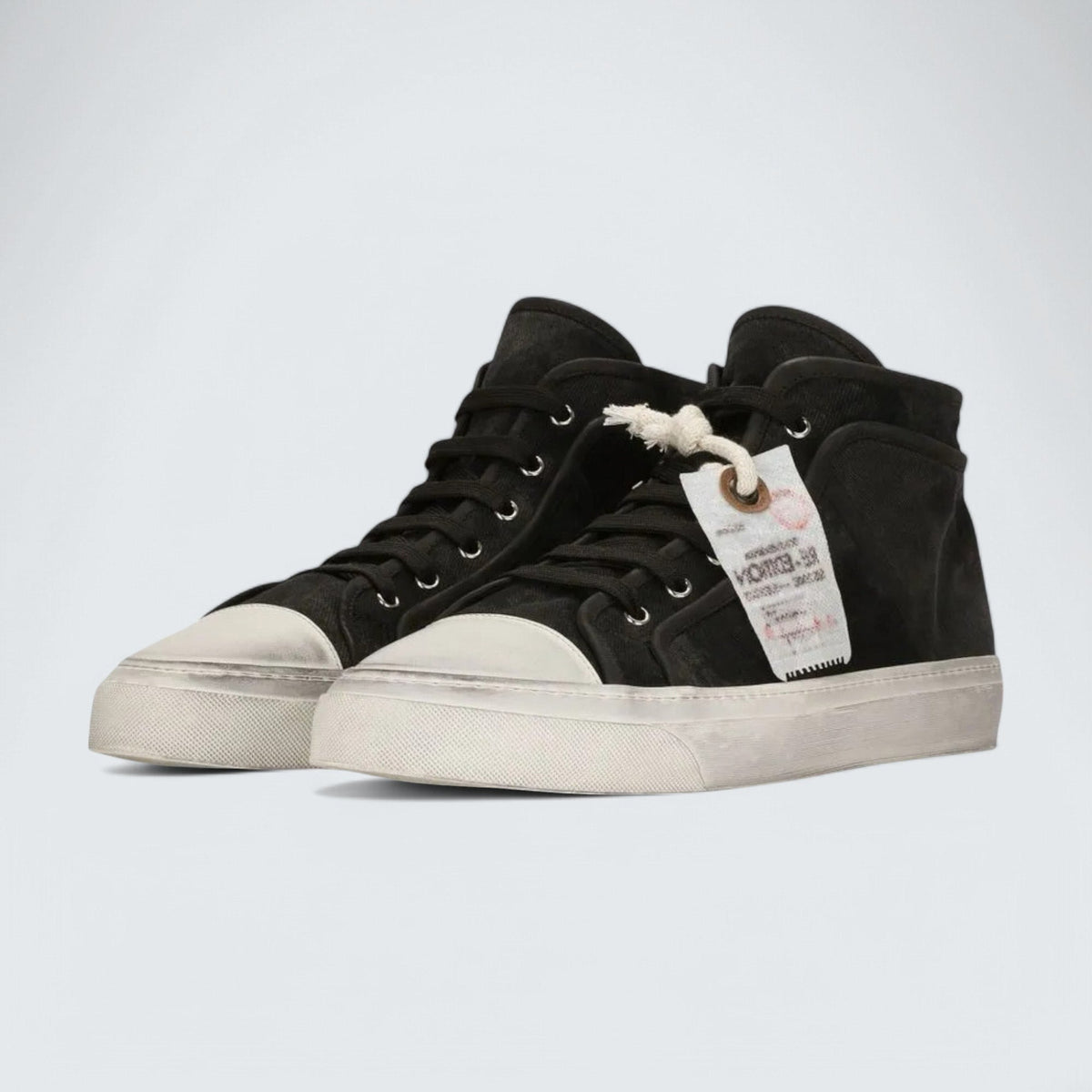 Dolce & Gabbana D&G Lace-Up Mid-Top Sneakers 'Black/White'