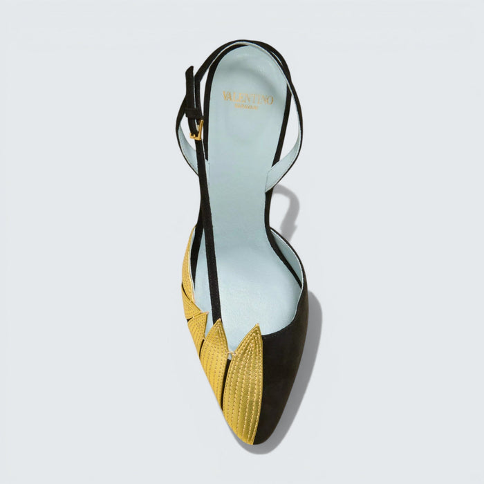 Valentino Foliefoliage Suede Slingback Pump 90Mm