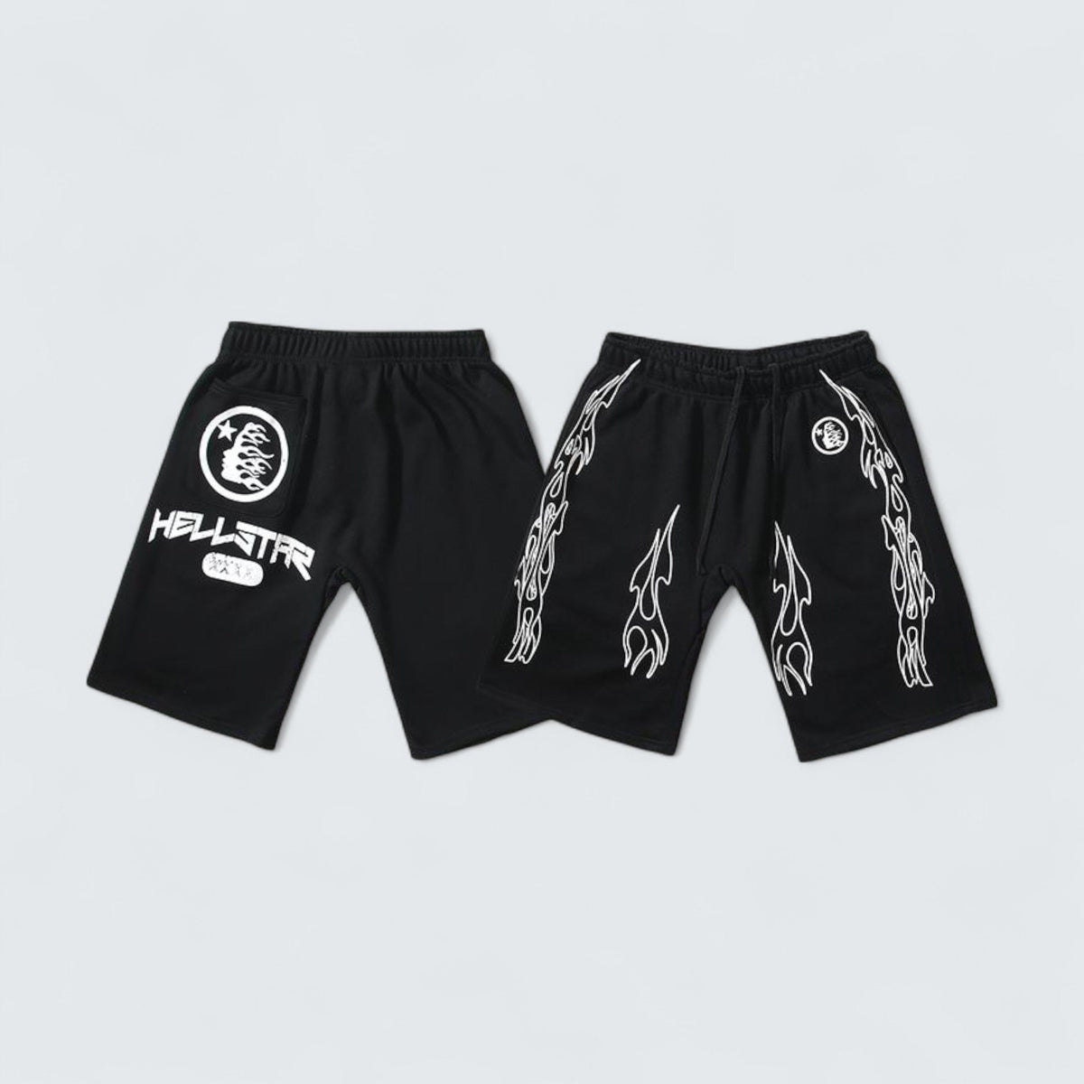 Hellstar Double Flame Panel Shorts