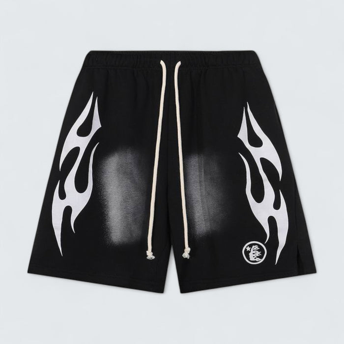 Hellstar Classic Flame Panel Shorts