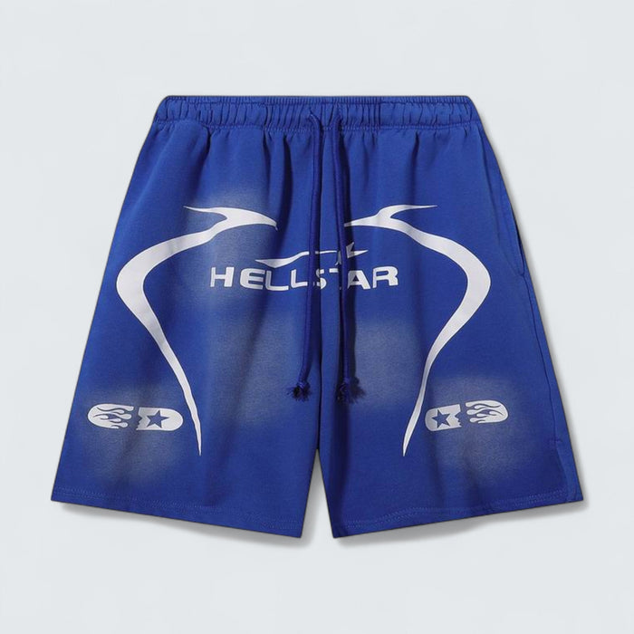 Hellstar Curve Logo Flame Shorts