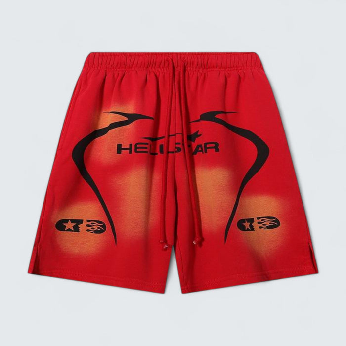 Hellstar Curve Logo Flame Shorts